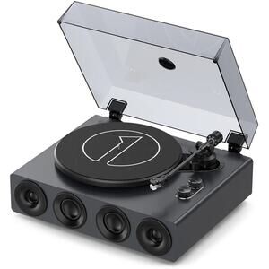 1 by ONE High Fidelity Belt Drive Turntable with Built-in Speakers